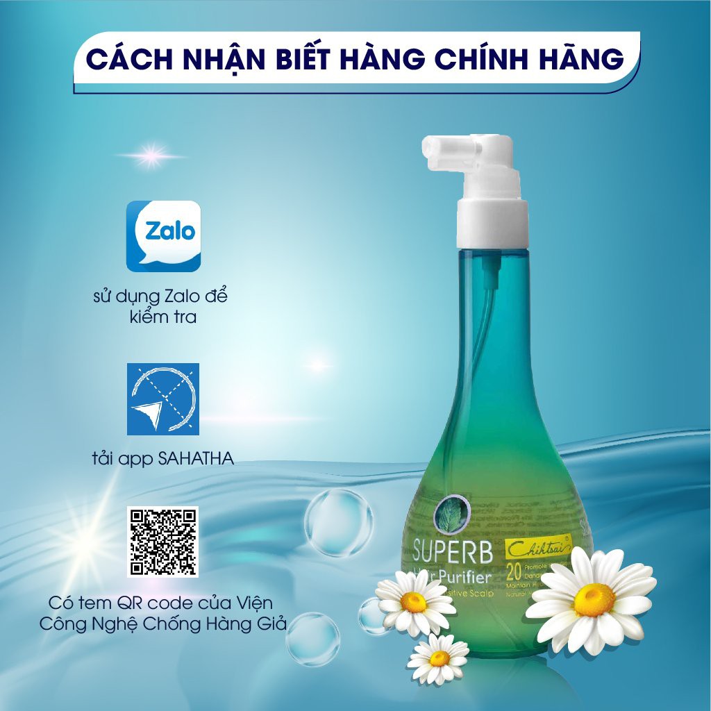 Tinh Dầu Làm Sạch Gàu Ngứa Chihtsai, Liệu Pháp Cho Da Đầu Chiết Xuất Từ Cúc La Mã No.20 Superb Hair Purifier 250ml F41