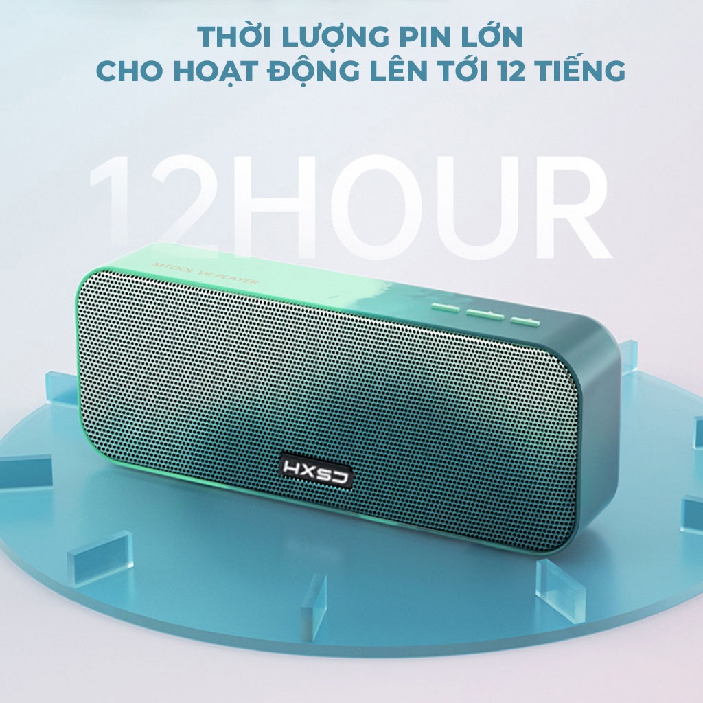 Loa bluetooth HXSJ V6 Bản Mở Rộng Hỗ Trợ Kết Nối Bluetooth 5.0, Thẻ Nhớ, USB, Công suất 2 loa 10W Nhiều Màu Sắc