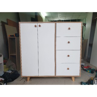 A43 Tủ gỗ đa năng Có nhiều ngăn kéo hiện đại, phù hợp với phòng khách, phòng ngủ, tủ em bé