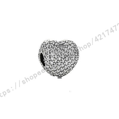 PANDORA Mặt Dây Chuyền Bạc s925 Hình Trái Tim Trong Suốt DIY charms