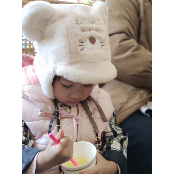 Mũ lông tai gấu đáng yêu lông siêu mượt cho bé từ 6 tháng- 2 tuổi