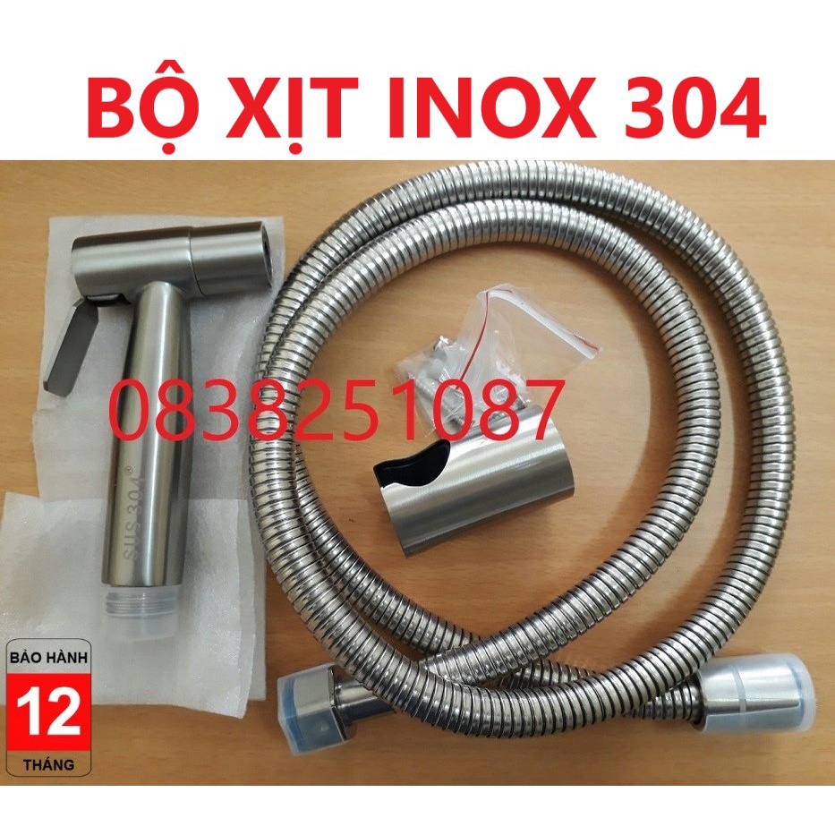 òi Xịt Vệ Sinh Inox 304 Bảo Hành 1 Năm, Không Gỉ Sét, Vòi Xịt Bồn Cầu, Vòi Xịt Toilet, Xịt Vệ Sinh Sus 304 VX01