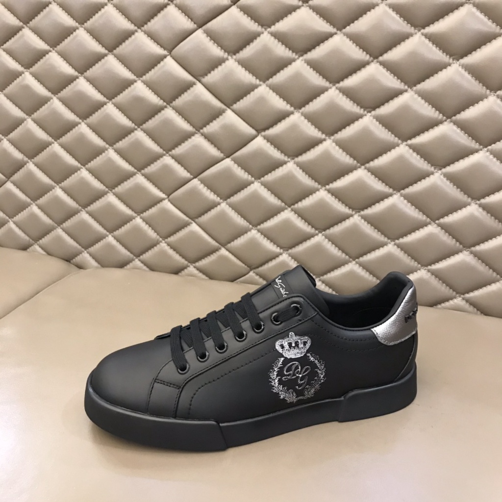 Giày sneaker nam da thật cao cấp Dolce &Gabbana D&G kiểu dáng basic, dễ phối đồ