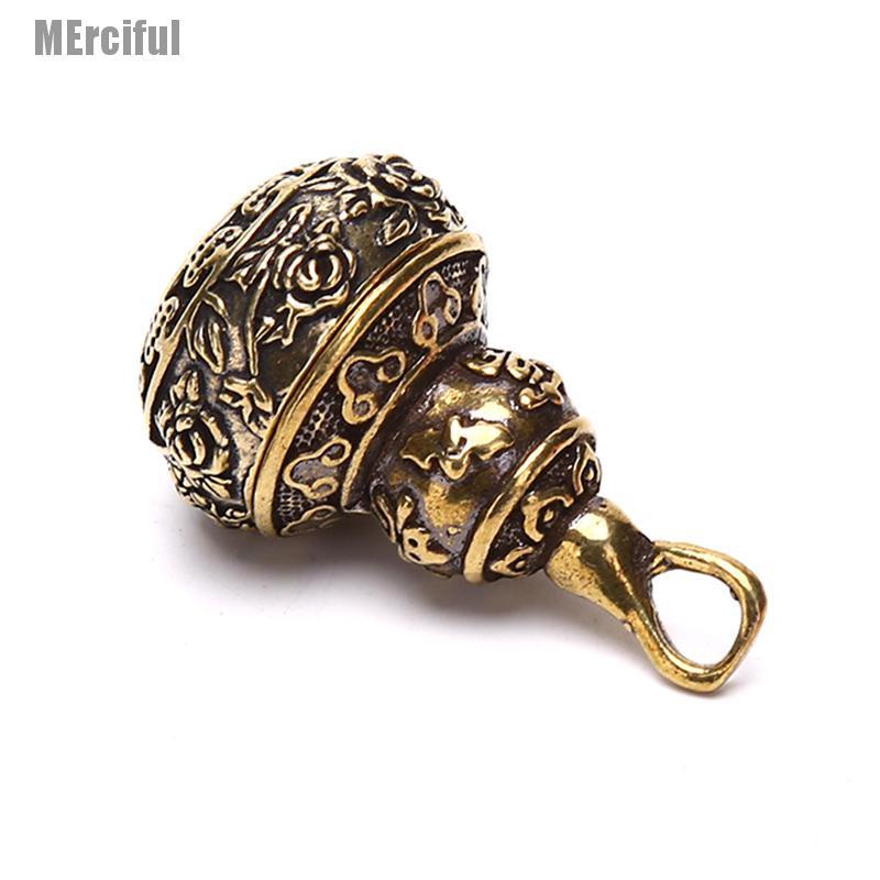 Móc khóa hình hồ lô bằng đồng thau khắc chữ Trung Hoa độc đáo