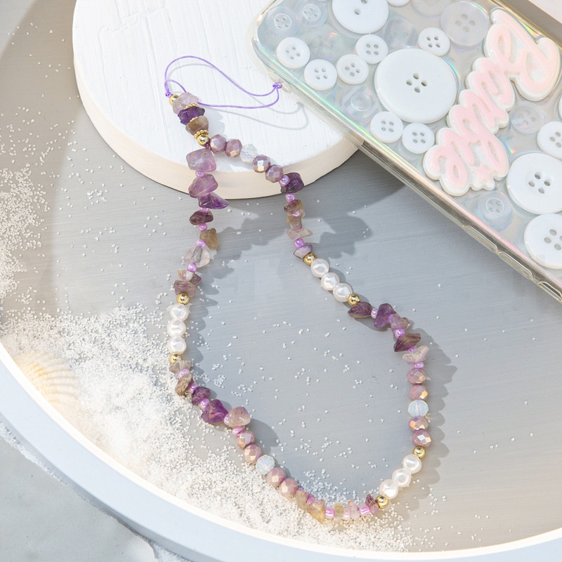 Dây Đeo Điện Thoại Chống Thất Lạc Chuỗi Hạt Ngọc Trai Nhiều Màu Sắc Dành Cho Nữ