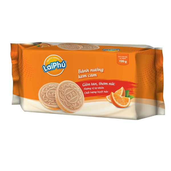Bánh French Cookies Lai Phú Vị Cam Gói 120g