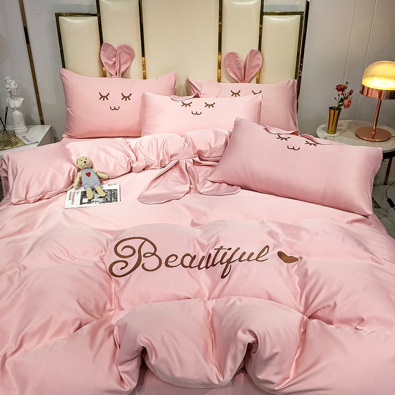 Bộ Chăn Ga Và Vỏ Gối Lụa Lạnh Phong Cách Công Chúa Thời Trang Mùa Hè