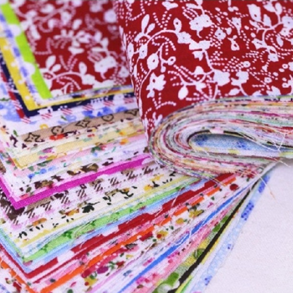 Bộ 60 miếng vải cotton 10cmx10cm may vá quần áo