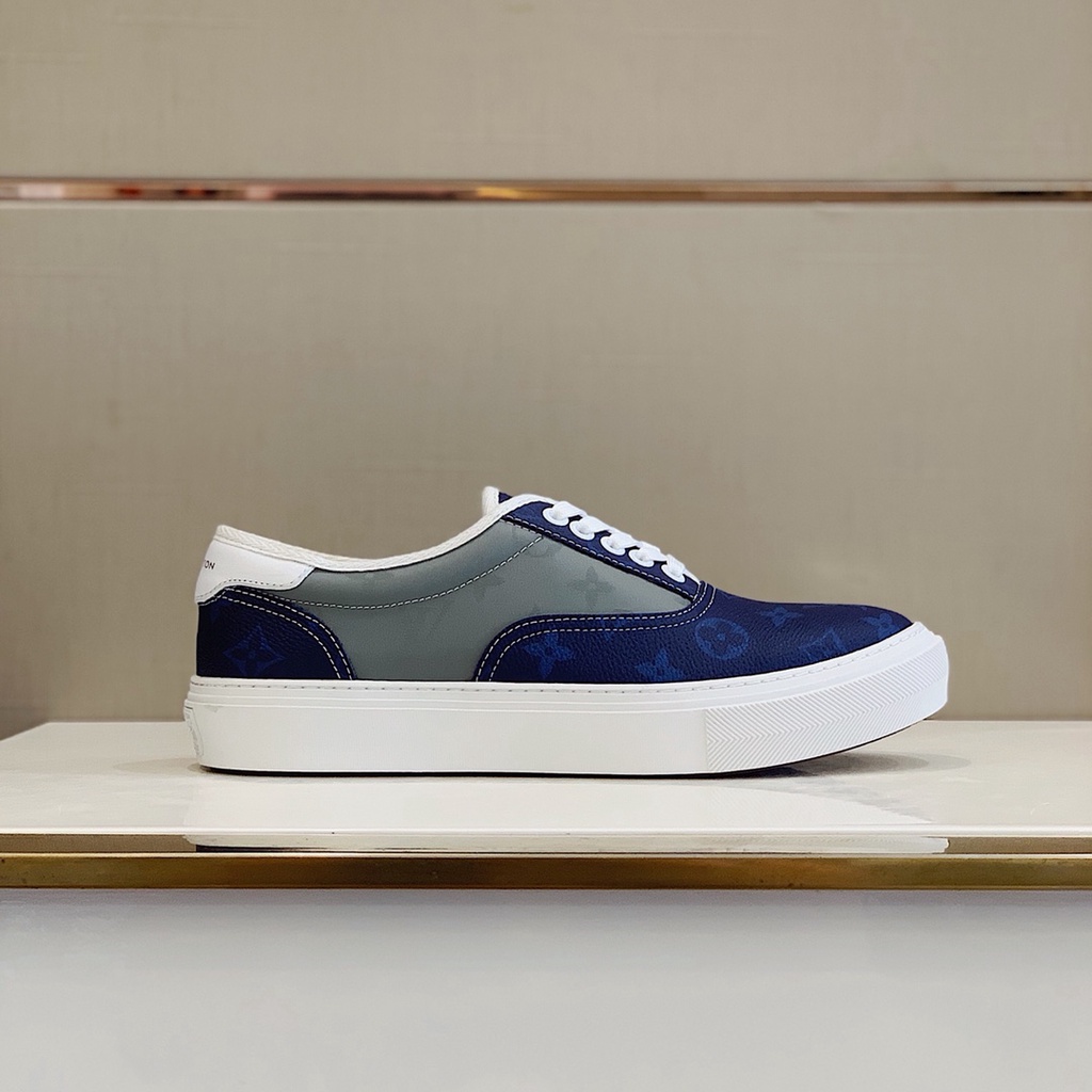 Giày sneakers nam cao cấp da thật Louis Vuitton LV thiết kế bắt mắt, trẻ trung và kiểu dáng dễ phối đồ