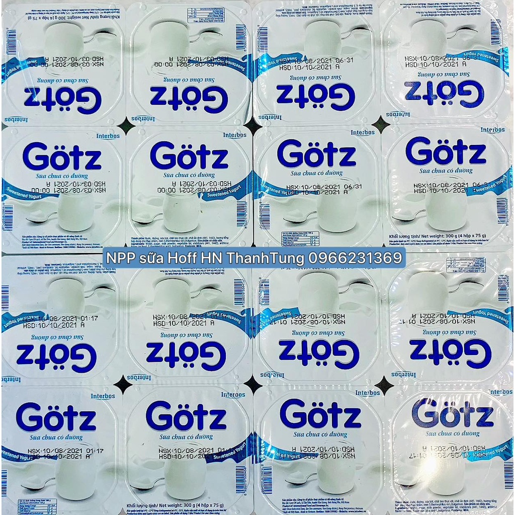 1 thùng sữa chua GoTz 75gam vị trắng truyền thống