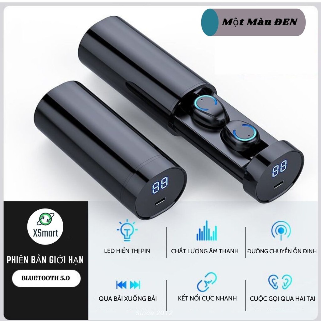 Tai nghe bluetooth không dây mini F96 New Pro Bass 2021, cảm ứng vân tay, nghe nhạc chơi game thể thao cho điện thoại