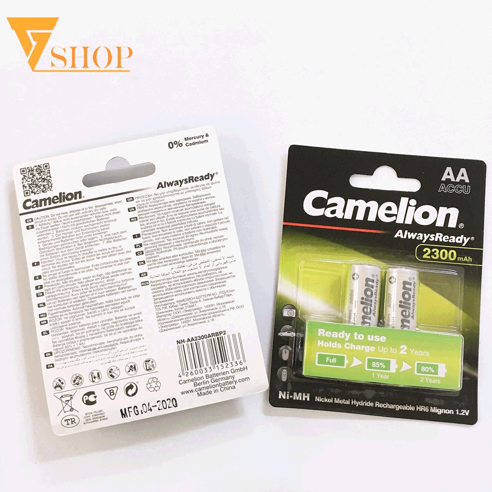 Pin sạc AA Camelion 2300mAh, 2500mAh, 2700mAh Chính Hãng