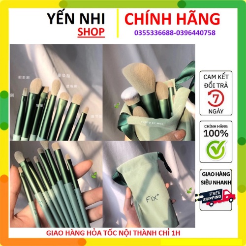 Bộ Cọ Trang Điểm Xanh Pastel FIX 13 Cây