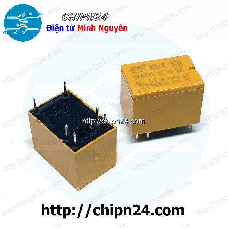 [2 CON] RELAY 6 CHÂN 5V-3A HK4100F-DC5V-SHG (6P5V3A)