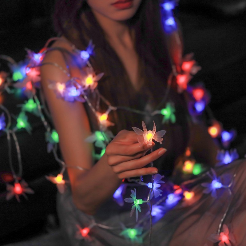 Dây Đèn Led Bươm Bướm Trang Trí 3m Siêu Lung Linh (Dùng Pin)