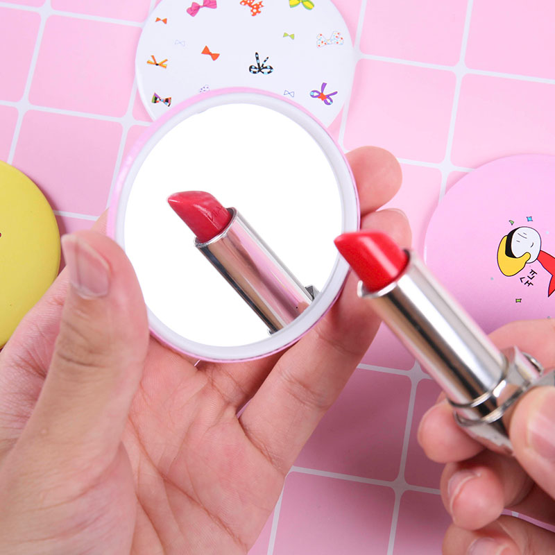 [Hàng mới về] Gương trang điểm mini bỏ túi hình tròn họa tiết hoạt hình thời trang