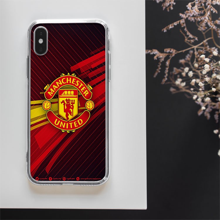 Ốp lưng logo Manchester United vàng đỏ đen cho Iphone 5 6 7 8 Plus 11 12 Pro Max X Xr MAN20210022