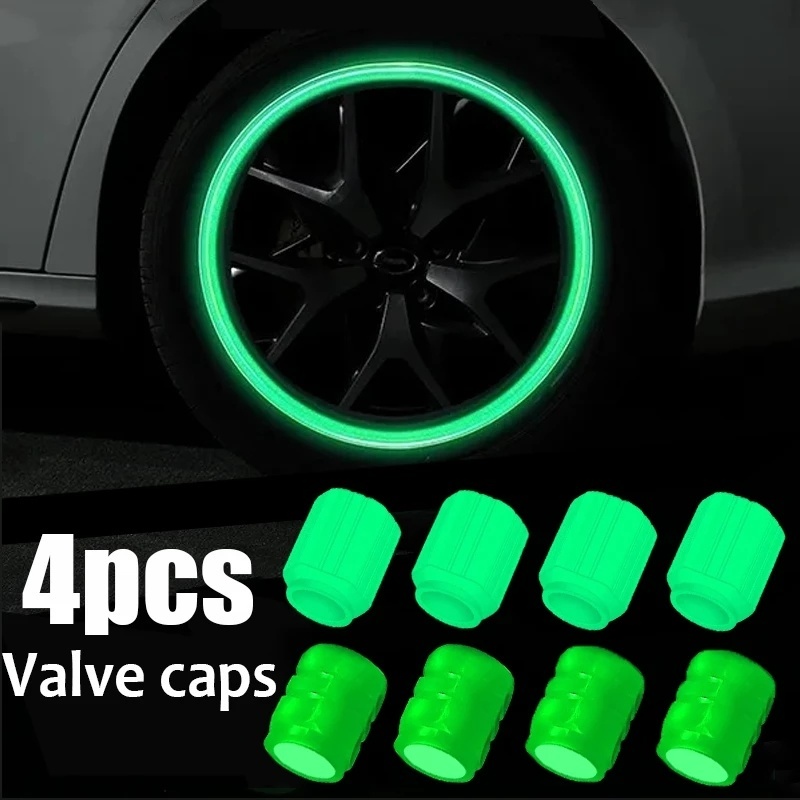 Set 4 Nắp Van Lốp Xe Dạ Quang Thay Thế Dành Cho Xe Mô Tô / Xe Đạp