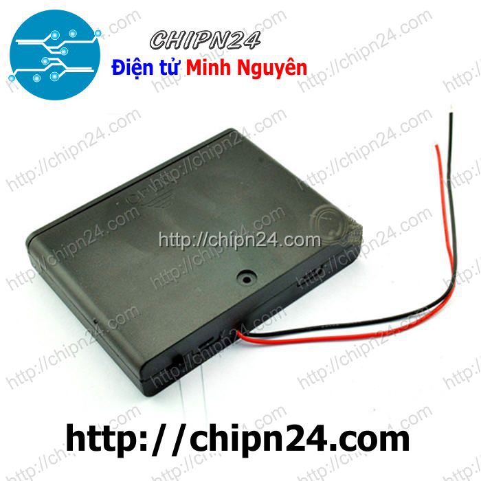 [1 CÁI] Hộp Đế pin 6 viên AA (có nắp, có công tắc)