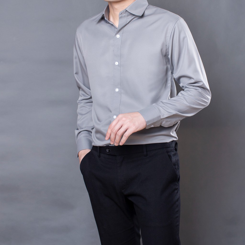 Áo sơ mi trơn tay dài nam LADOS - 3779 chất lụa mịn cao cấp có bigsize | BigBuy360 - bigbuy360.vn
