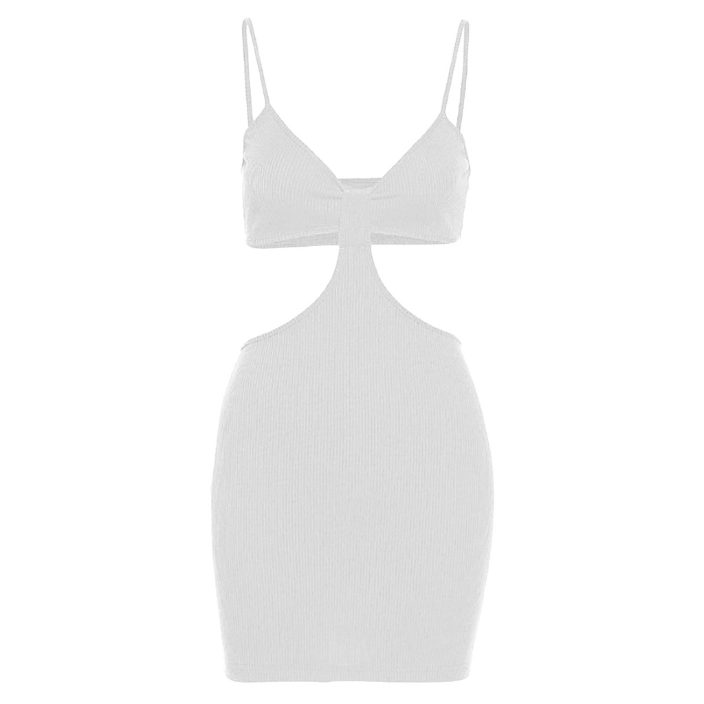 Đầm hai dây hở lưng chất liệu polyester thân thiện với làn da