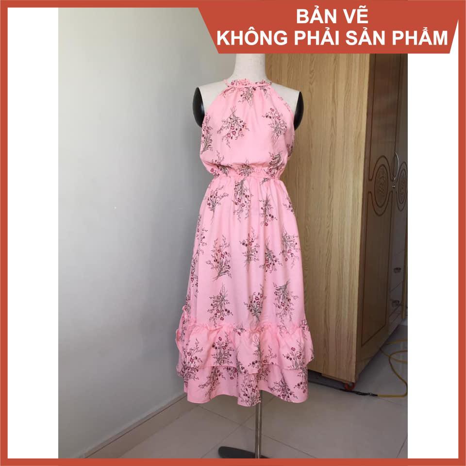 Đầm yếm vải đũi tằm - sale (Bản vẽ)