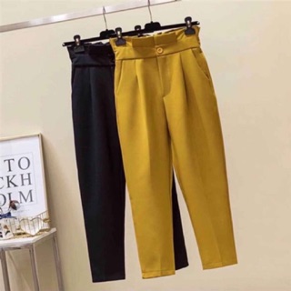 Quần tây nữ❤️freeship extra❤️ quần baggy đai cạp bèo tiểu thư