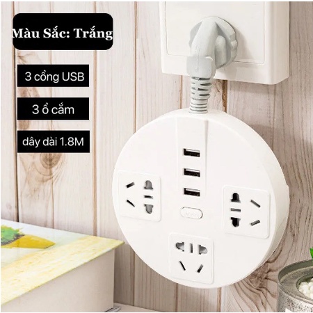 Ổ Cắm Điện Đa Năng, Ổ Cắm Tích Hợp Cổng USB Cao Cấp Tiện Dụng Bin.Home