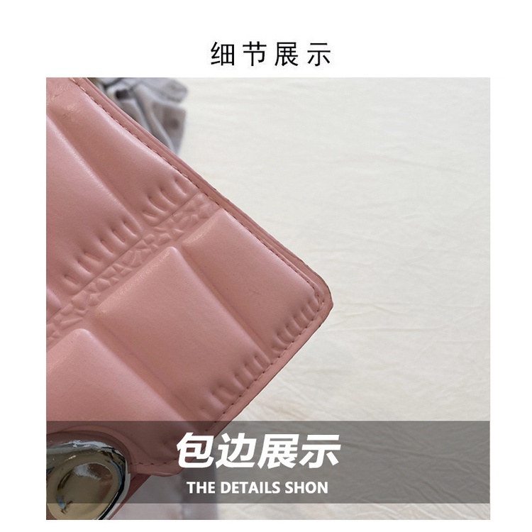 Túi Đeo Chéo Da PU Dáng Vuông Nhỏ Họa Tiết Hình Thoi Đơn Giản Phong Cách Retro Thời Trang Cho Nữ