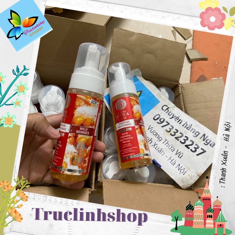 Sữa rửa mặt Natura Siberica tạo bọt làm sạch trắng da white vitamin c 150ml
