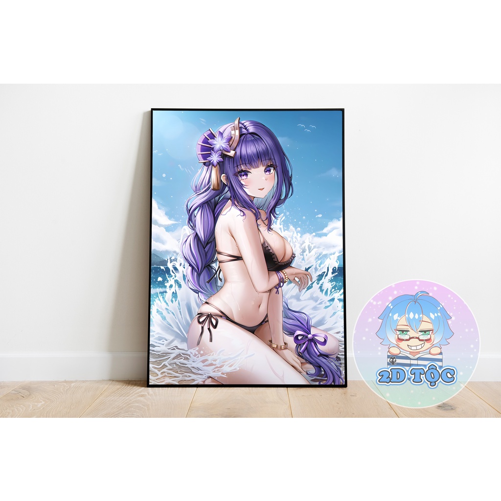 TRANH POSTER A3 RAIDEN SHOGUN GENSHIN IMPACT (1) CHẤT LIỆU GIẤY CAO CẤP - 2D TỘC SHOP