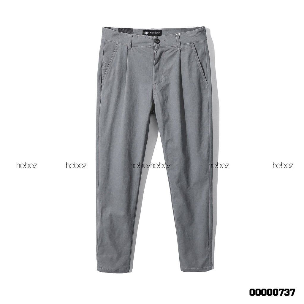 QUẦN KAKI NAM HEBOZ túi nắp 4M form slim fit, chất kaki cao cấp co giãn nhẹ-00000737