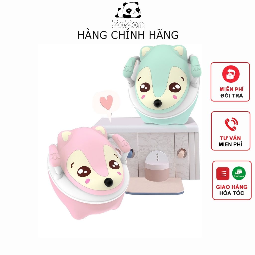 bô vệ sinh cho bé zozon ,ghế vệ sinh bằng nhựa có đệm ngồi ,cho bé trai gái hình thú gấp gọn cao cấp