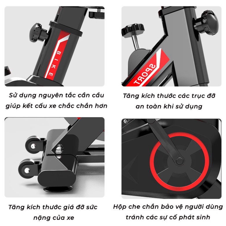 Xe đạp thể dục tại nhà JOBUR SPINBIKE GH - 600, hoạt động êm ái, hệ thống giảm sóc vượt trội, trọng tải hơn 100kg