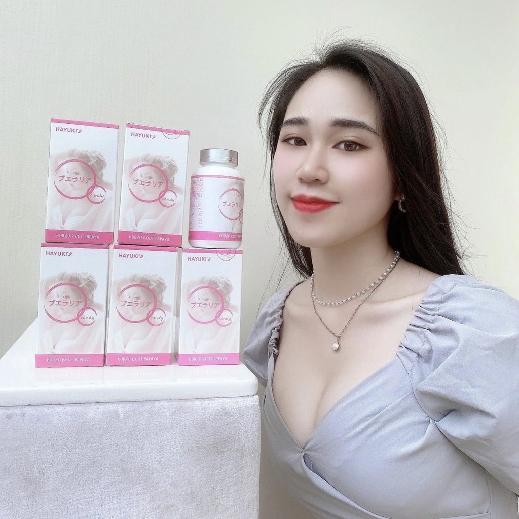 Kẹo Nở Ngực Hayuki Nhật Bản - Kẹo Nở Ngực Đu Đủ  Tăng Size Ngực  Hộp 60v