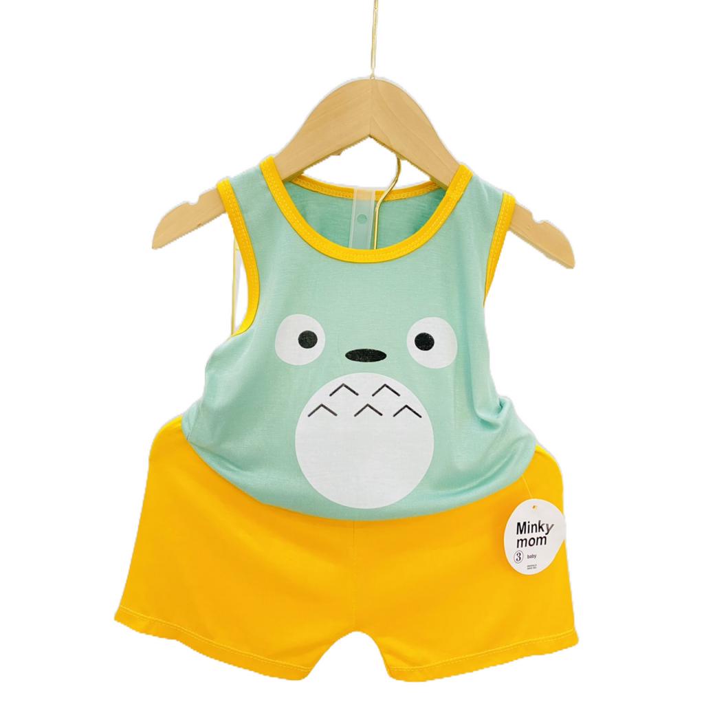 Quần áo bé trai và bé gái ba lỗ quần đùi chất liệu thun lạnh thoáng mát mùa hè