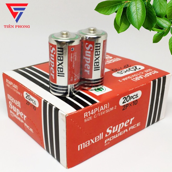 Pin Maxell Trung Cacbon chính hãng - Vỉ 2 viên