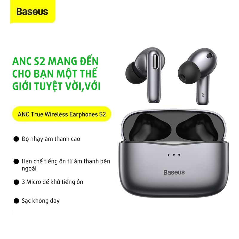 Tai nghe chống ồn chủ động Baseus SIMU ANC S2  Chơi Game, Thể Thao