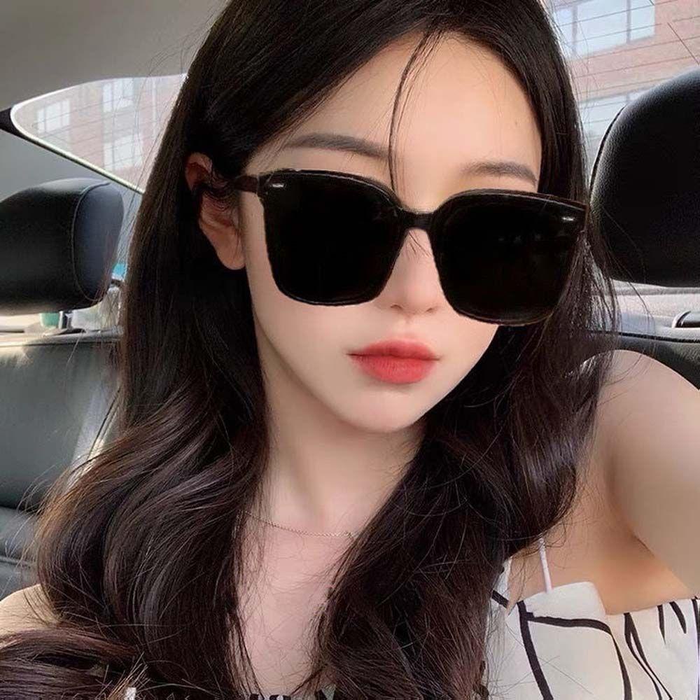 Kính Chống Tia UV400 Tròng Vuông Lớn Phong Cách Vintage