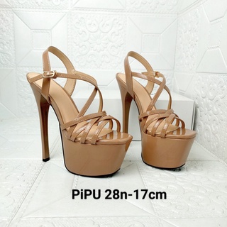giày cao gót đế  đúp & 17cm ,sandal cao gót thời trang catwalk hoa hậu giày cưới pipu 028N-17cm