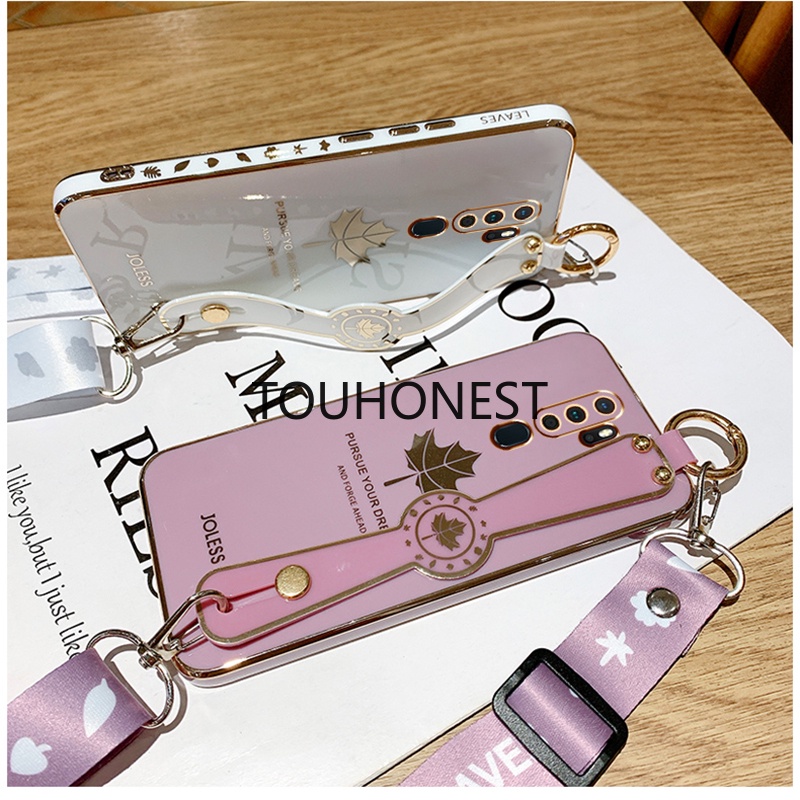 Ốp Điện Thoại Silicone Cao Su Mềm Có Dây Đeo Cho Oppo A9 2020 A5 2020 Oppo A7 A8 A12 A31 A5S Oppo F11