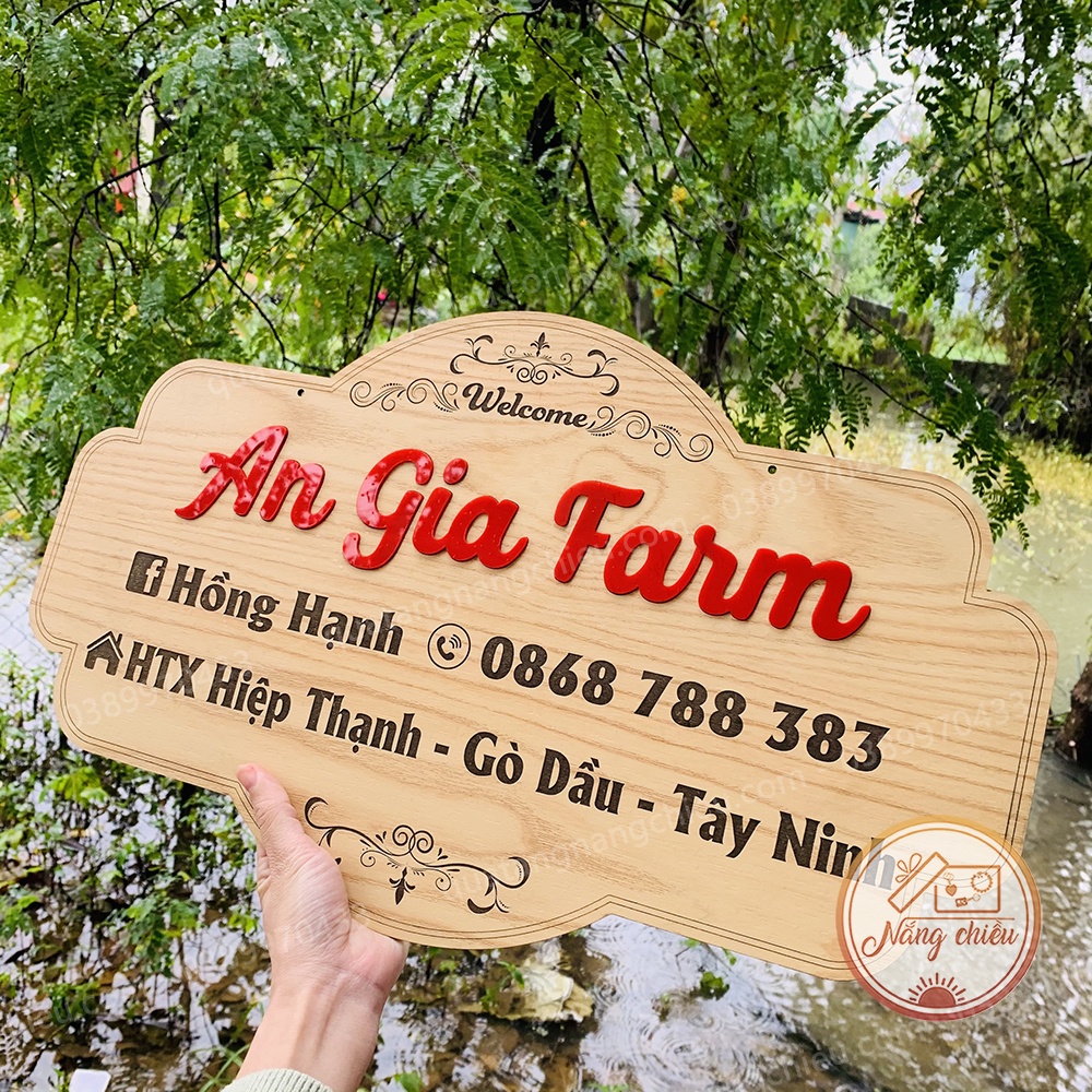 Bảng Gỗ - Khắc Tên Shop - Chụp Ảnh - Check in Sản Phẩm