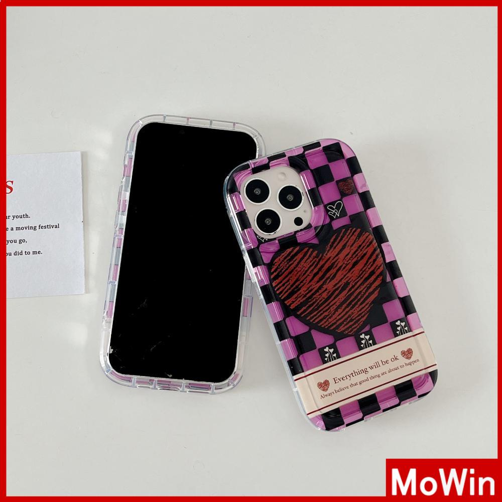 Ốp điện thoại dày in caro trái tim thích hợp cho iPhone 13 Pro Max 12 Pro Max 11 Pro Max 7plus XR xs max 14 Pro Max