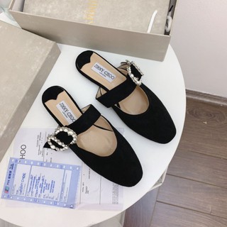 H(ẢNH THẬT) Dép Sục Nữ Khoá Đá Jimmy Choo Mềm Êm Fullbox Bill Túi Cao Cấp