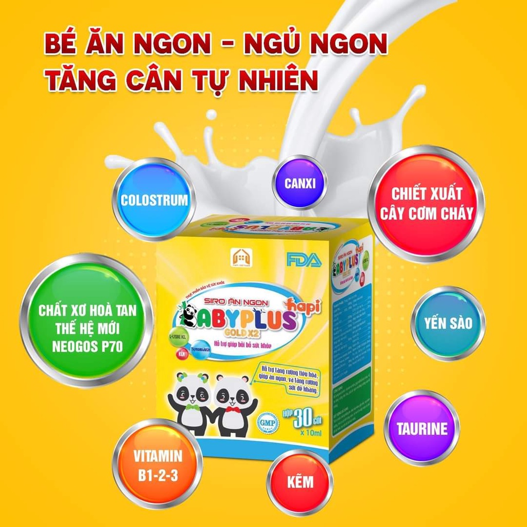 Siro Ăn Ngon Baby Plus Chính Hãng - Giúp Bé Hết Biếng Ăn, Tăng Cân, Tăng Sức Đề Kháng, Hết Táo Bón