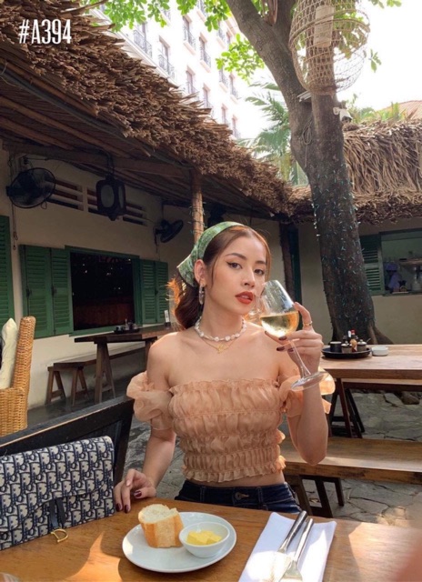 Áo Croptop Voan Nhúng Tay Phồng HotGirl [ẢNH + VIDEO Thật ]