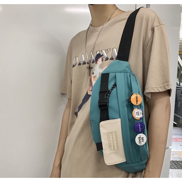 [Túi đeo bao tử nam nữ] [Túi đeo bụng unisex hot trend thời trang ulzzang Hàn Quốc khuy đính đẹp đựng đồ cá nhân] | BigBuy360 - bigbuy360.vn