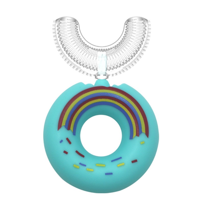 Bàn Chải Đánh Răng Bằng Silicon Hình Chữ U Họa Tiết Hoạt Hình Cho Bé