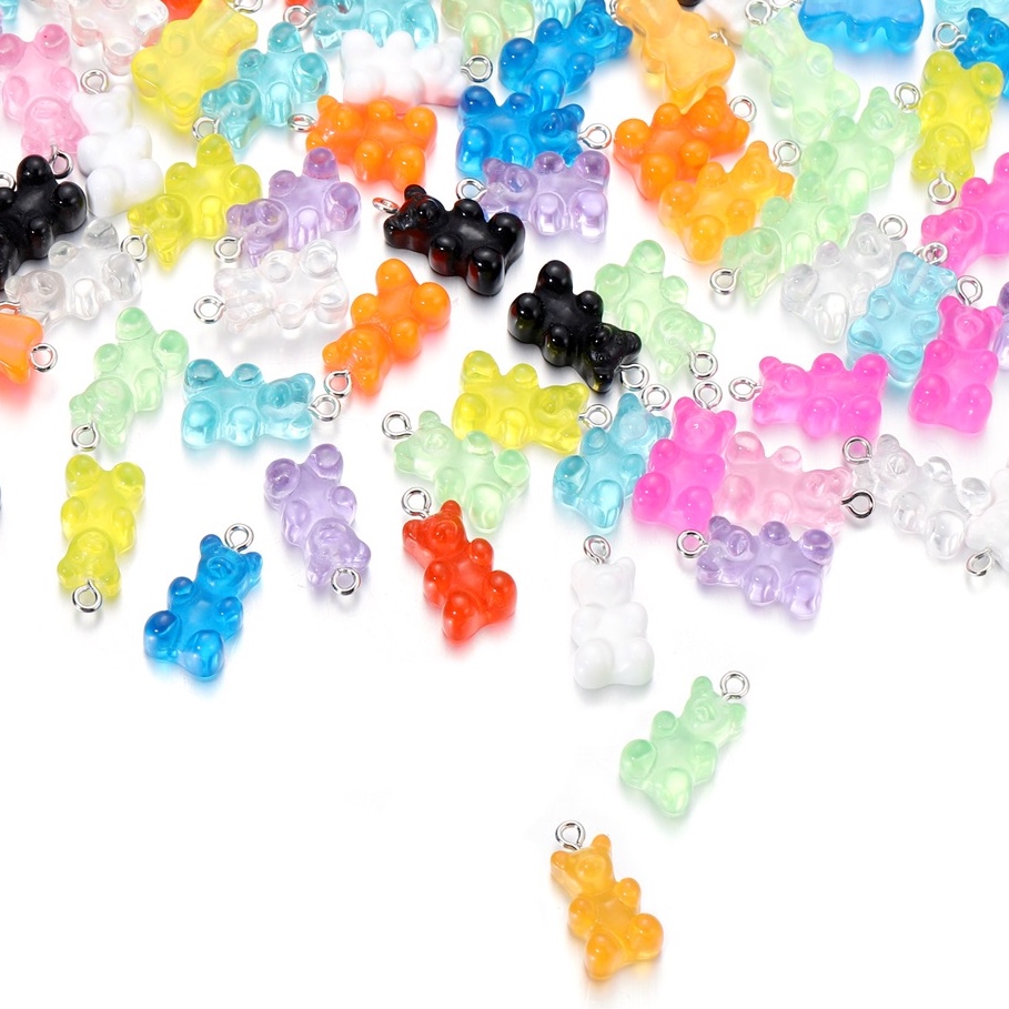 Set 10 mặt ST.KUNKKA hình gấu bằng nhựa resin