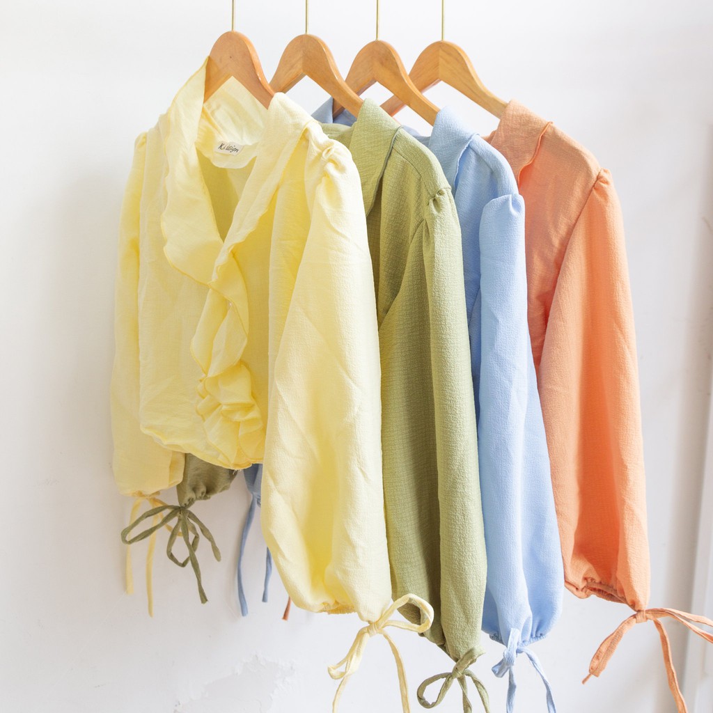 Áo Cổ Tim Bèo Nút Tay Dài LEO's clothing